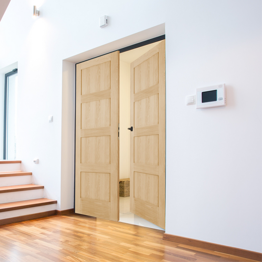 Oak Shaker 4 Panel Internal Door Pair