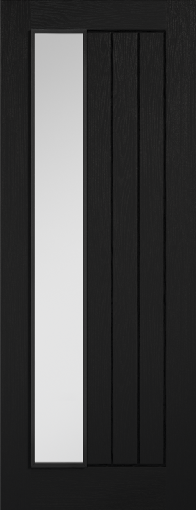 LPD Prefinished Black Mexicano Glazed Offset Internal Door