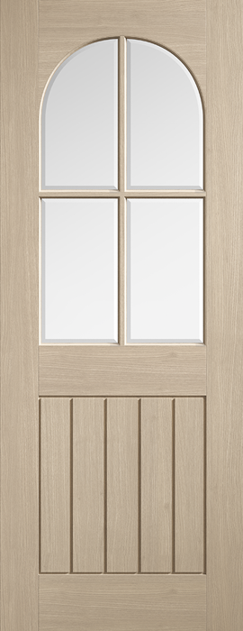 LPD Blonde Oak Mexicano Arched Glazed Square Top Internal Door