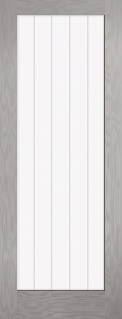 LPD Light Grey Moulded Textured Vertical Glazed 1L Internal Door
