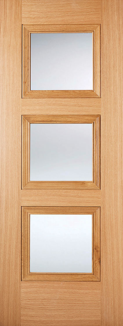 LPD Prefinished Oak Amsterdam 3L Glazed Internal Door