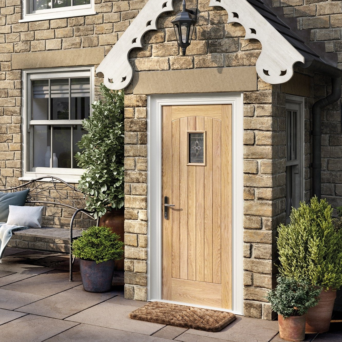 LPD Oak Cottage 1L Glazed External Door