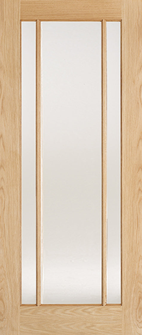 LPD Unfinished Oak Lincoln 3L Frosted Glazed Internal Door