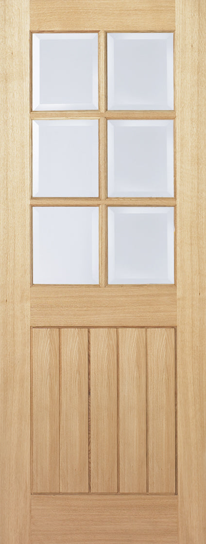 LPD Oak Mexicano 6 Light Clear Glass Internal Door