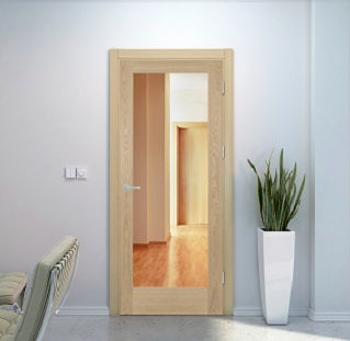 Oak Shaker 1 Light Clear Glass Internal Door