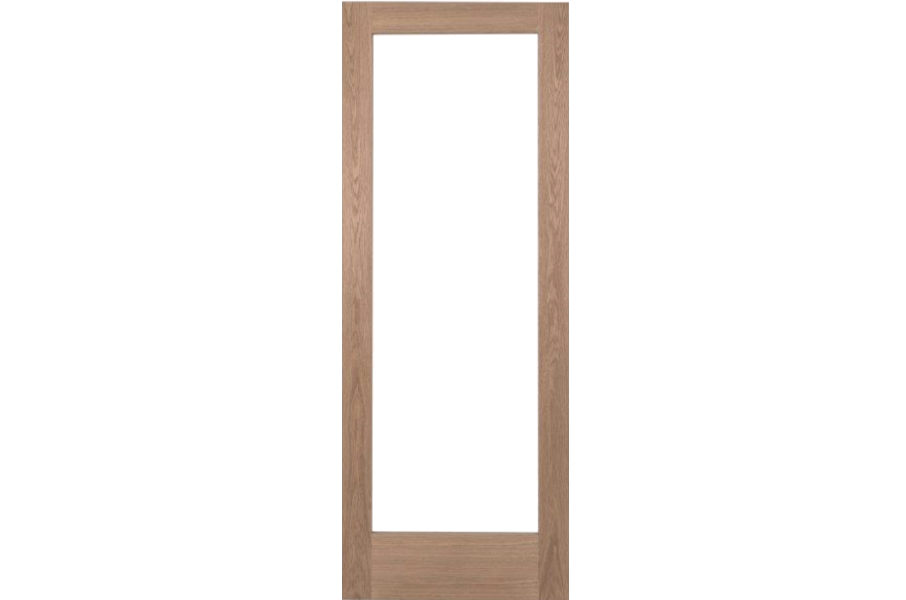 Oak Shaker 1 Light Clear Glass Internal Door Pair