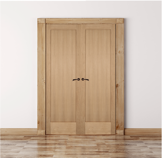 Oak Shaker 1 Panel Internal Door Pair