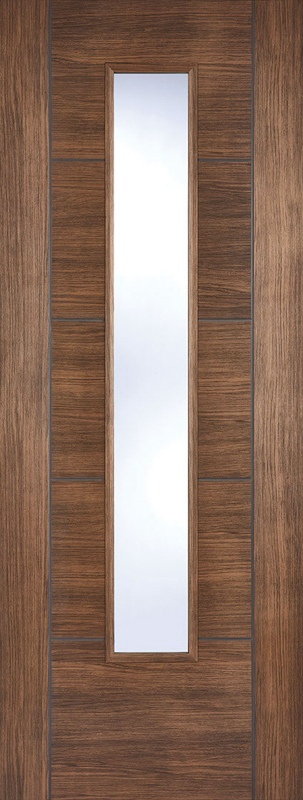 LPD Prefinished Walnut Laminate Vancouver 1L Glazed Internal Door