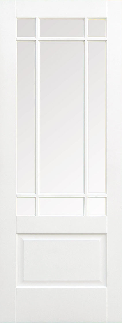 LPD White Primed Downham 9L Clear Glazed Internal Door