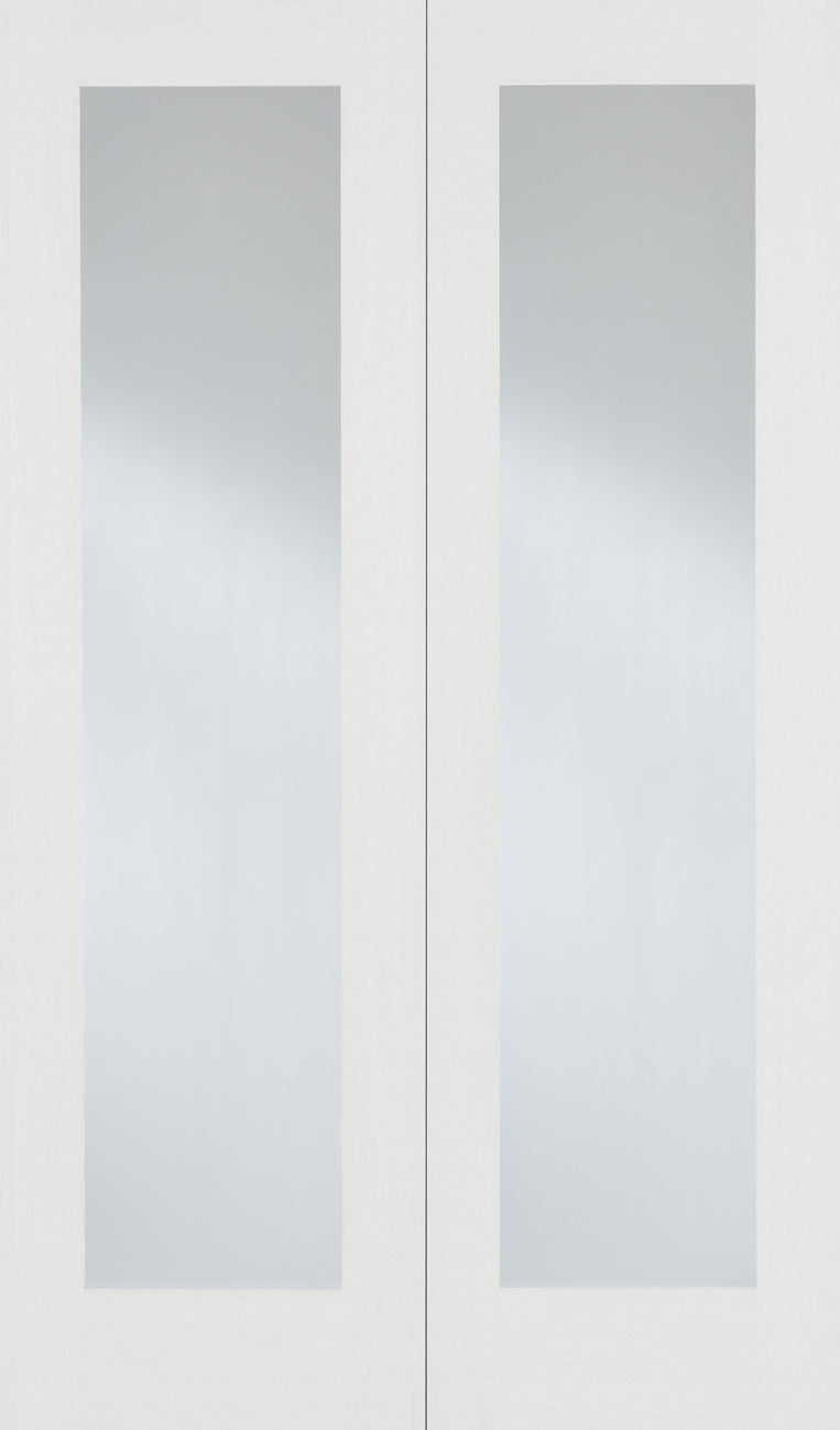 LPD White Primed Pattern 20 Glazed Internal Door Pair