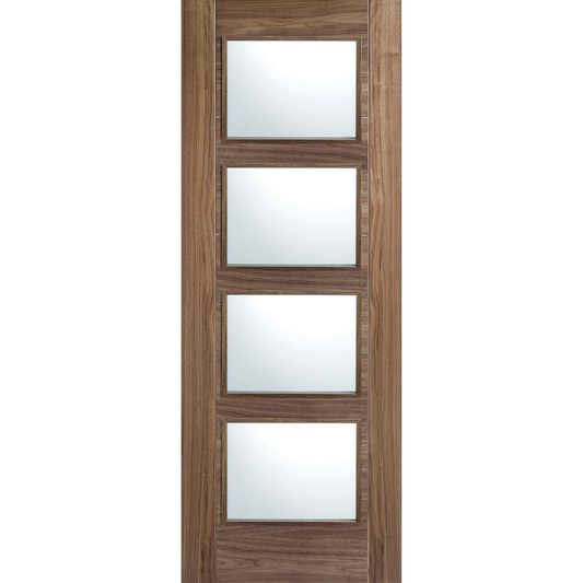 LPD Prefinished Walnut Vancouver Glazed 4L FD30 Internal Fire Door