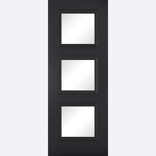 LPD Black Primed Antwerp 3L Clear Internal Door