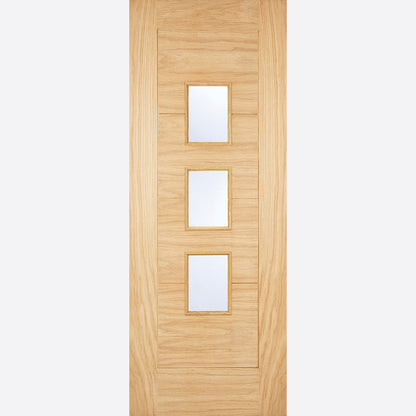 LPD Arta Oak Frosted 3L Glazed External Door