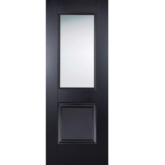 LPD Black Primed Arnhem 1L Clear Internal Door