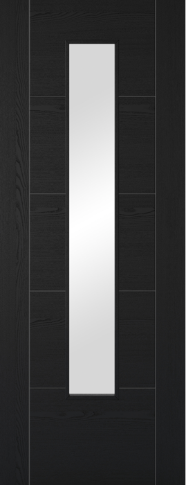 LPD Prefinished Black Ash Laminate Vancouver 1L Glazed Internal Door