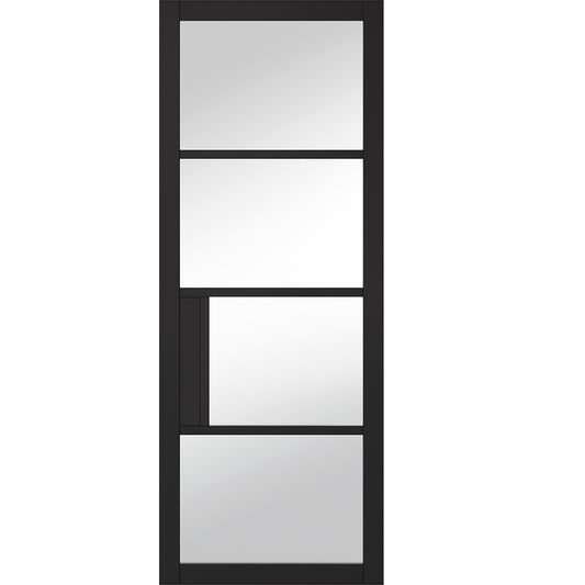 LPD Black Primed Chelsea 4L Clear Internal Door