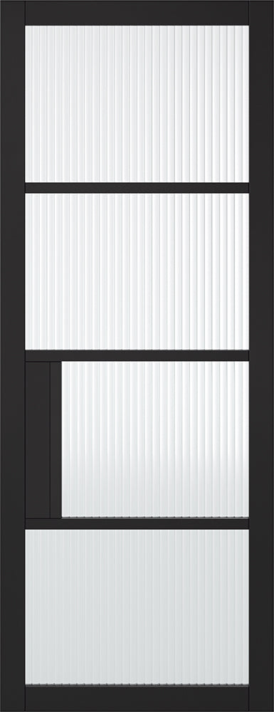 LPD Black Primed Chelsea 4L Reeded Internal Door