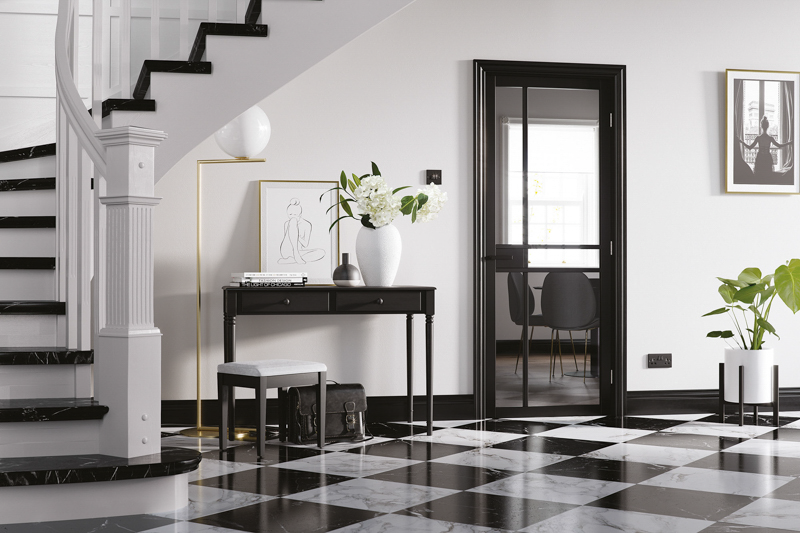 LPD Black Primed Greenwich 5L Clear Internal Door