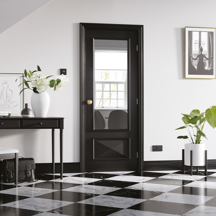 LPD Black Primed Knightsbridge Glazed Internal Door