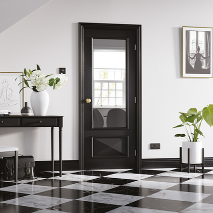 LPD Black Primed Knightsbridge Glazed Internal Door