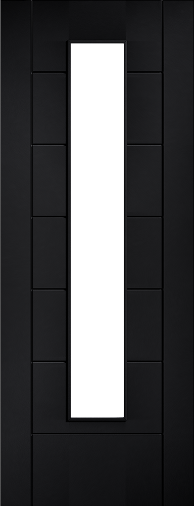 LPD Black Laminate Linear 7P Glazed Internal Door