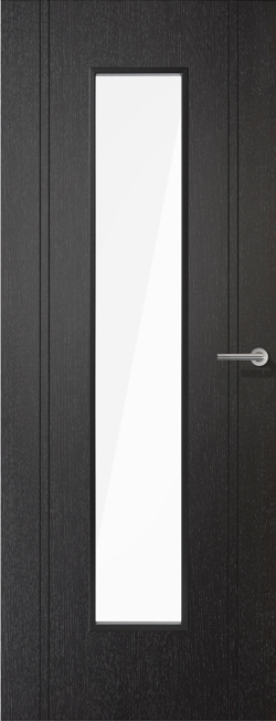 LPD Prefinished Black Monaco Laminate Glazed Internal Door