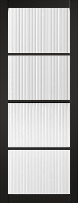 LPD Black Primed Soho 4L Reeded Glazed Internal Door
