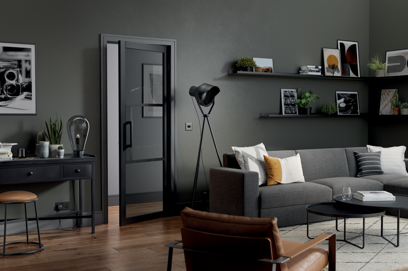 LPD Black Primed Tribeca 3L Tinted Internal Door