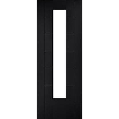 LPD Black Laminate Linear 7P Glazed Internal Door
