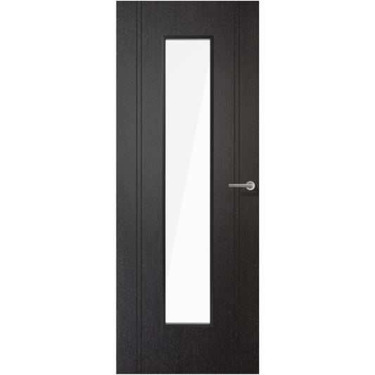 LPD Prefinished Black Monaco Laminate Glazed Internal Door