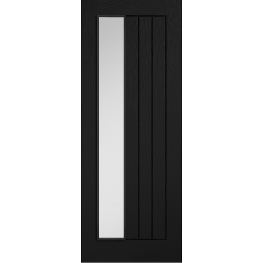 LPD Prefinished Black Mexicano Glazed Offset Internal Door