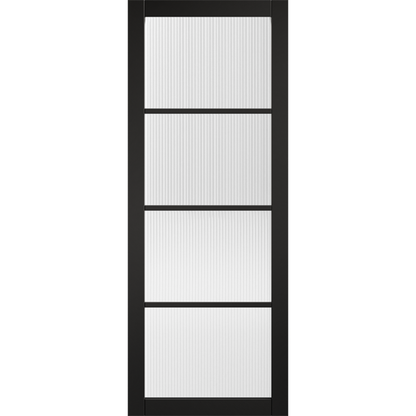 LPD Black Primed Soho 4L Reeded Glazed Internal Door