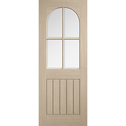 LPD Blonde Oak Mexicano Arched Glazed Square Top Internal Door