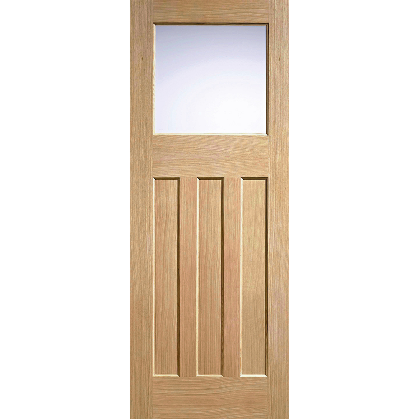 LPD Unfinished Oak DX 30s Style Glazed 1L Internal Door