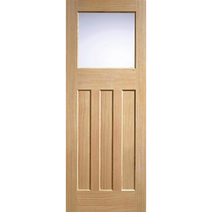 LPD Unfinished Oak DX 30s Style Glazed 1L Internal Door