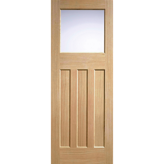 LPD Unfinished Oak DX 30s Style Glazed 1L Internal Door