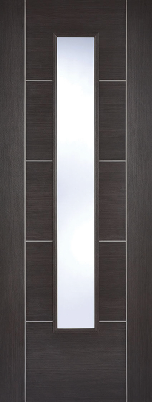 LPD Prefinished Dark Grey Laminate Vancouver 1L Glazed Internal Door