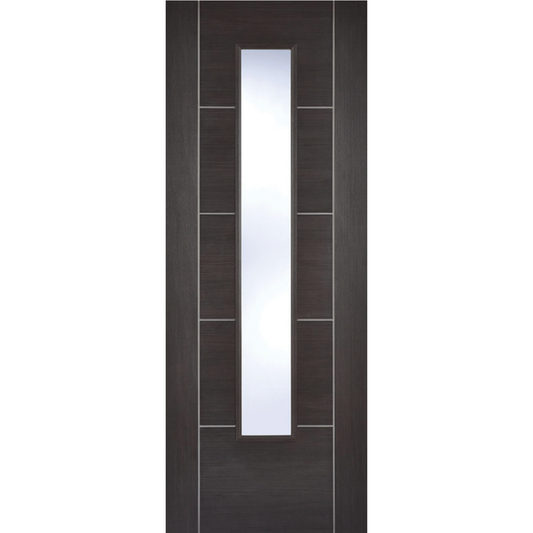 LPD Prefinished Dark Grey Laminate Vancouver 1L Glazed Internal Door
