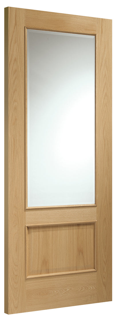 Internal Oak Andria with Clear Bevelled Glass and Raised Mouldings