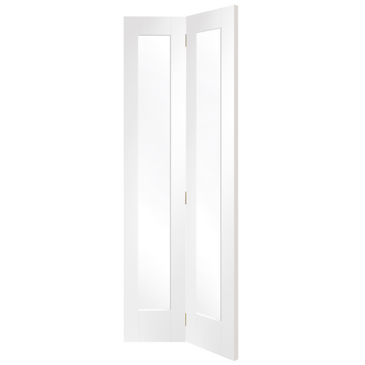 Internal White Primed Pattern 10 Bi-Fold with Clear Glass