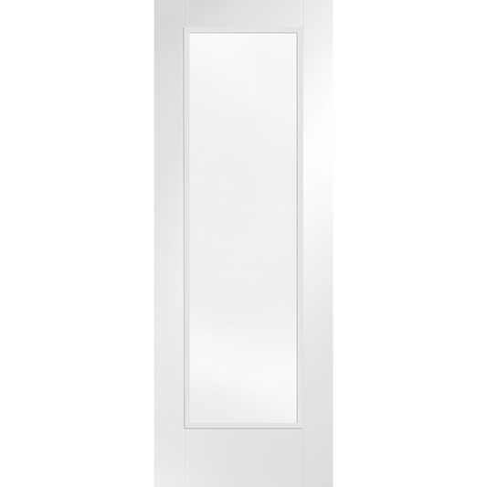 Internal White Primed Pattern 10 Fire Door with Clear Glass