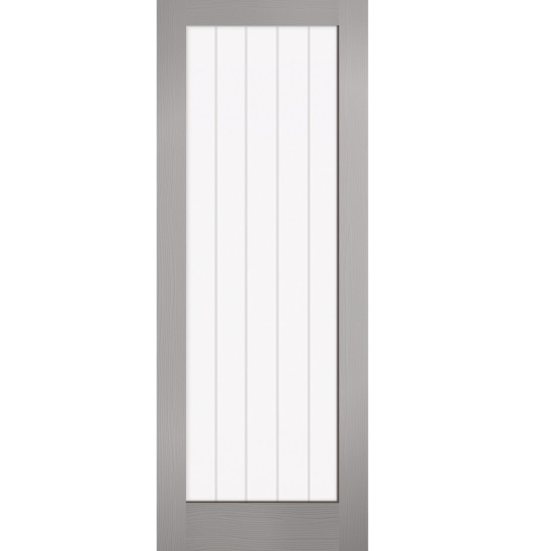 Light Grey Moulded Textured Vertical Glazed Internal Door