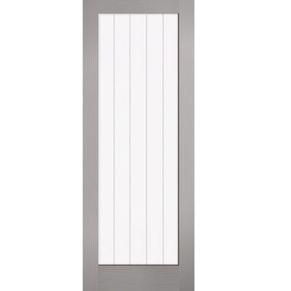 LPD Light Grey Moulded Textured Vertical Glazed 1L Internal Door