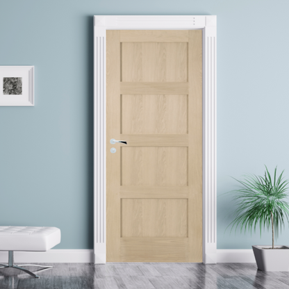 Oak Shaker 4 Panel Pocket Door System