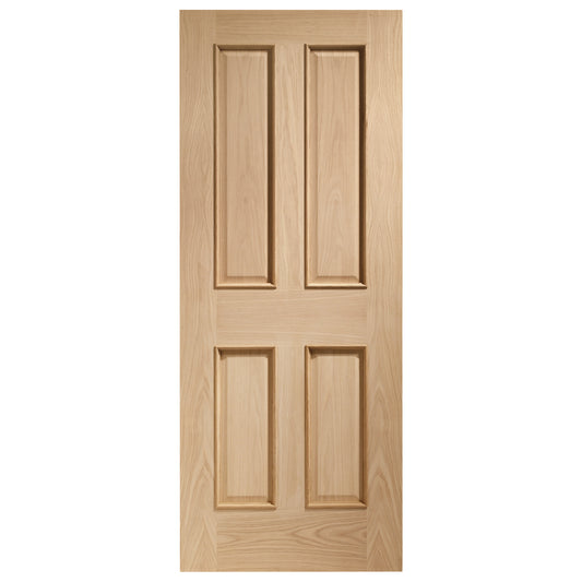 Internal Oak Victorian 4 Panel Door with Raised Mouldings