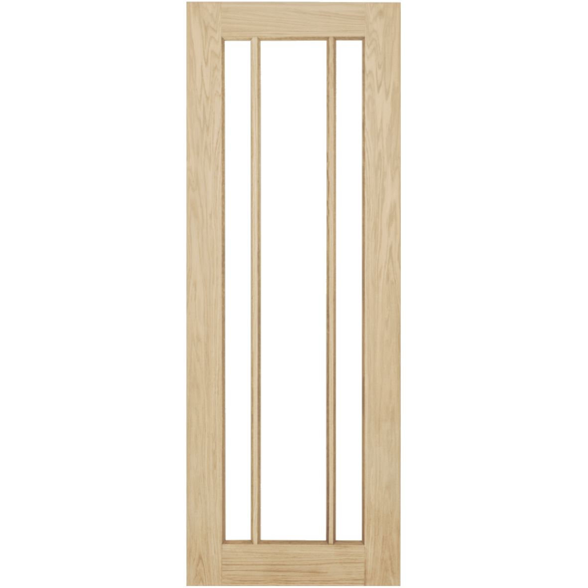 Oak Langdale Clear Glass Rebated Internal Door Pair