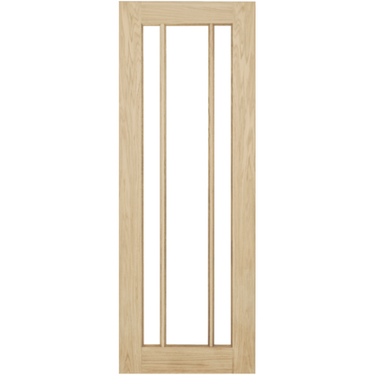 Oak Langdale Clear Glass Rebated Internal Door Pair