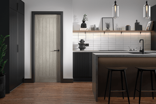 LPD Prefinished Light Grey Laminate Cottage FD30 Internal Fire Door