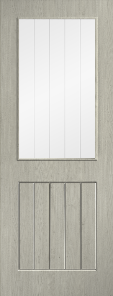 LPD Prefinished Light Grey Laminate Cottage Glazed Internal Door