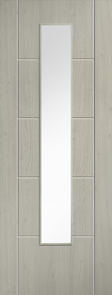 LPD Light Grey Laminate Ladder Glazed Internal Door